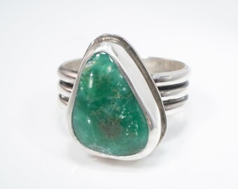 Broken Arrow Variscite Sterling Silver Ring size 8.25