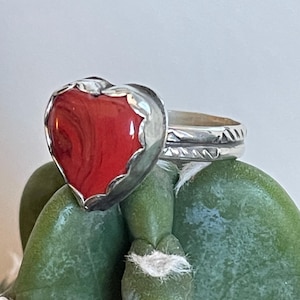 Rosarita Heart Sterling Silver Ring Size 10