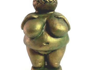 Venus of Willendorf: Fertility Mother Goddess Figurine Inspired by Ice Age Art.