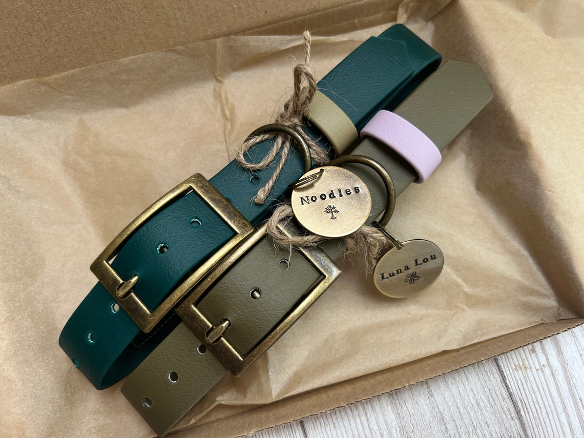 Hunter Green Bespoke Waterproof Biothane Dog Collar Includes Etsy UK
