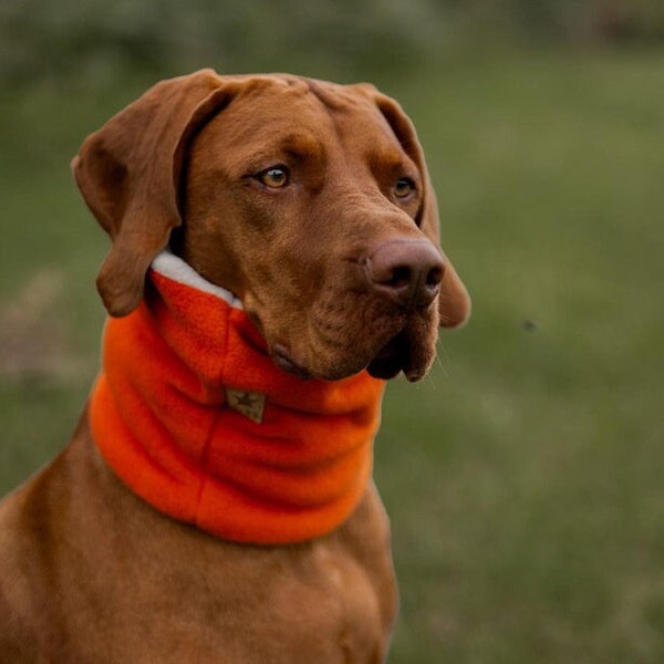 Double layer cosy anti-pil Fleece “face-framing” dog puppy snood neck warmer handmade two layers - choose colours