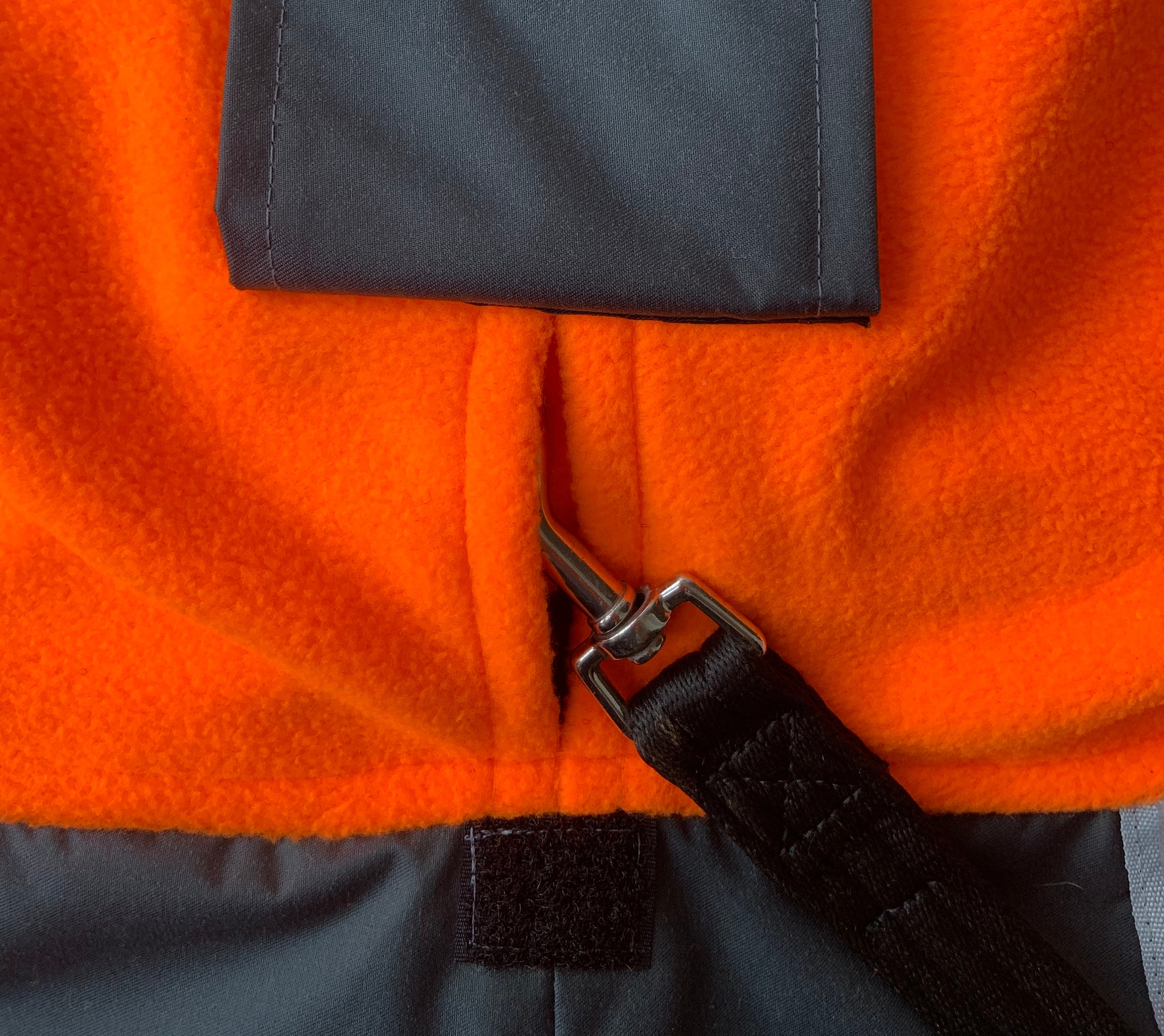 Custom Made Fleece Lined Dog Coat Navy & High Viz Orange Warm | Etsy UK