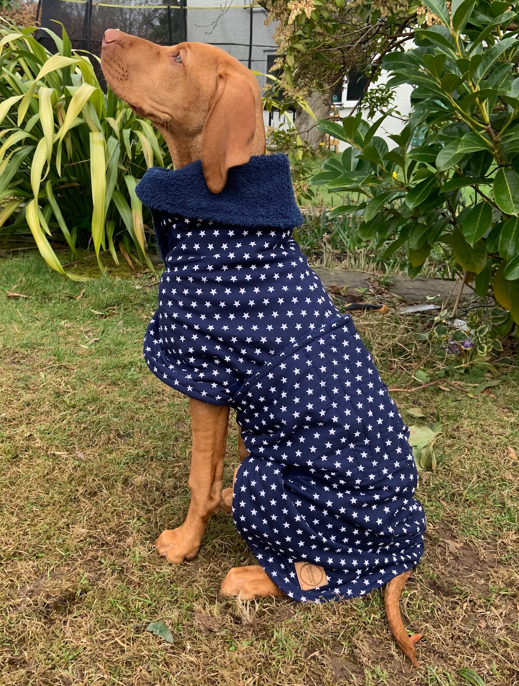 Dog Drying Coat Antisnag Double Layer Towelling Cotton Navy Etsy