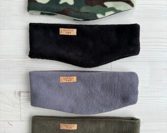 Cosy fleece earwarmer headband double layer anti-pil fleece handmade - choose colour