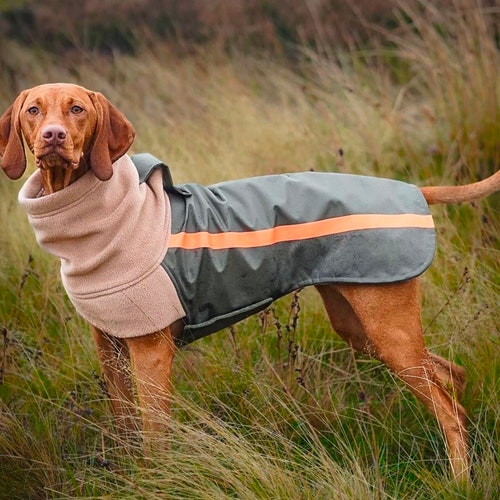 Custom Made Fleece Lined Dog Coat Navy & Grey Warm Winter Coat Etsy UK