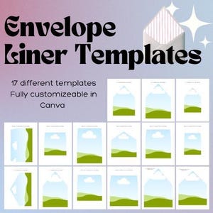 Envelope Liner Templates Bundle | A2 A6 A7 A5 DL Square Canva Printable (Digital Download)