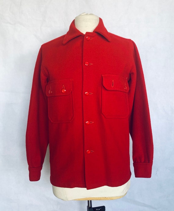 Vintage Red Wool Jacket Shirt