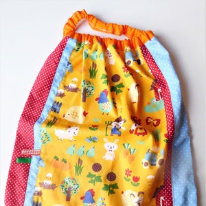 Elasticated canteen towel, elasticated napkin, canteen towel, boy/girl towel, farm