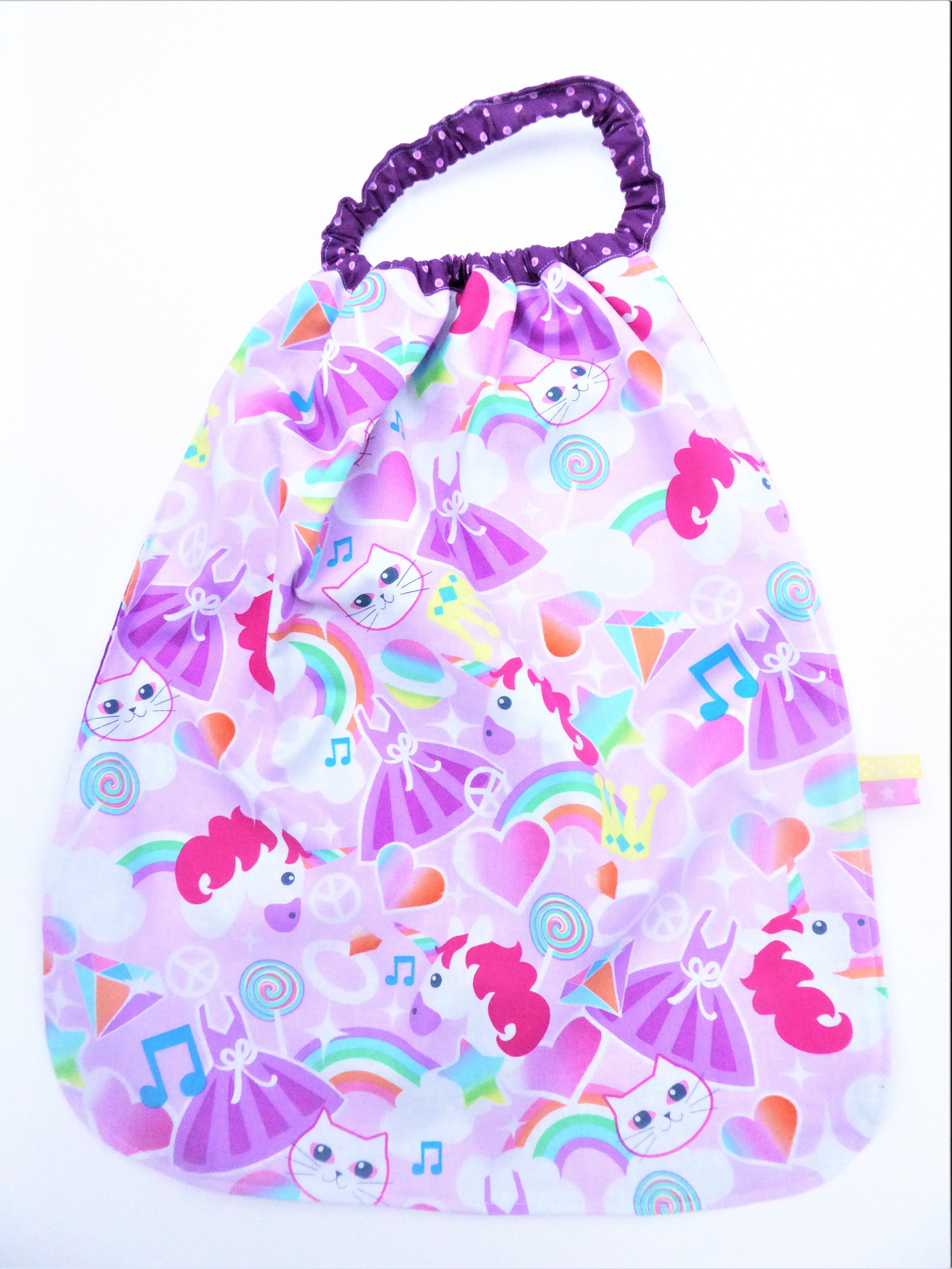 Serviette Élastiquée à Enfiler Seul, Serviette de Cantine Maternelle, Éastiquée Table, Licornes