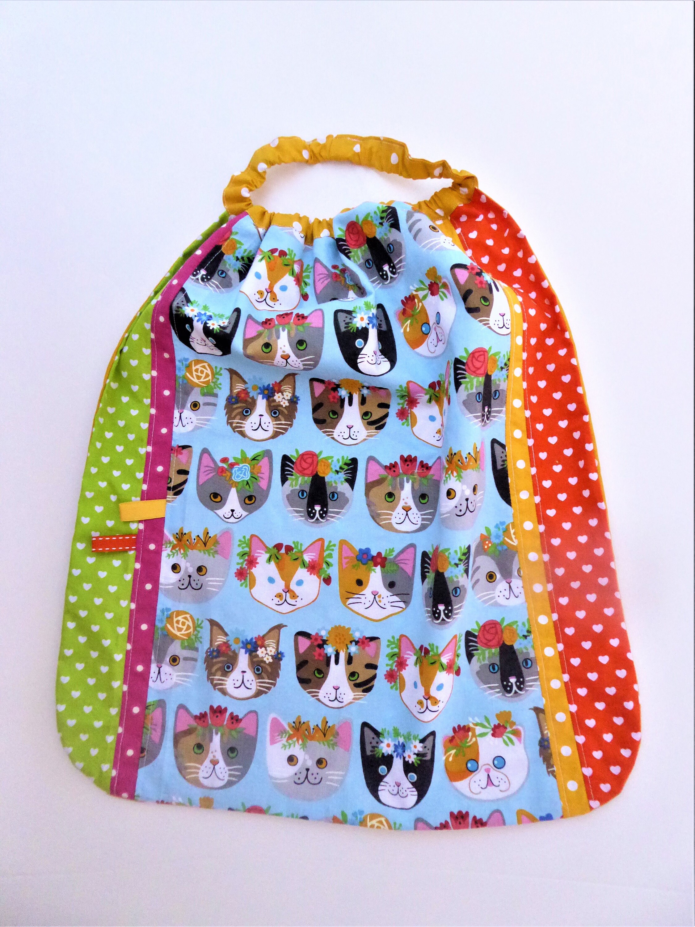 Serviette Cantine Élastiquée, Grand Bavoir Maternelle, Serviette de Table, Élastiquée École, Enfant,