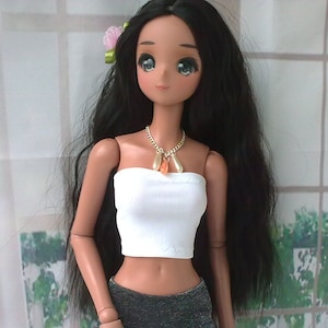 bjd 1/3 Sd clothes. White elastic top bra Strapless bustier Top bandeau for Slim dolls 24”/ 60cm Smart doll and similar in size.