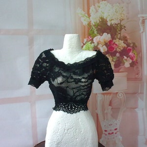 Smart doll Black elastic lace romantic crop shirt for 1/3 bjd dolls Smart doll dollfie dream feeple60