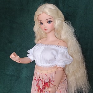 Blusa camisa top jersey blanco muñeca inteligente para muñecas bjd 1/3 Cuerpo de pera Muñeca inteligente y similares en tamaño