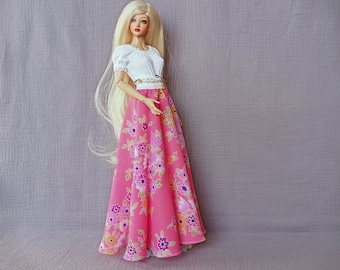 bjd 1/4 msd clothes Maxi 1/2 circle skirt for dolls 17”/45cm type ipl FID and similar in size.