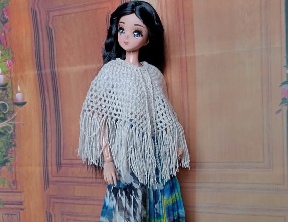 Smart doll knitted cape poncho for 1/3 bjd dolls type Smart doll and similar in size