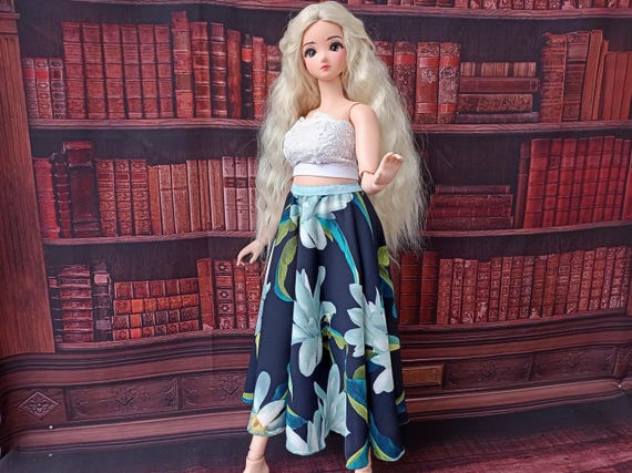 Pear SD long skirt of silk polyester 1/2 circle for dolls type Smart doll Pear body and similar in size