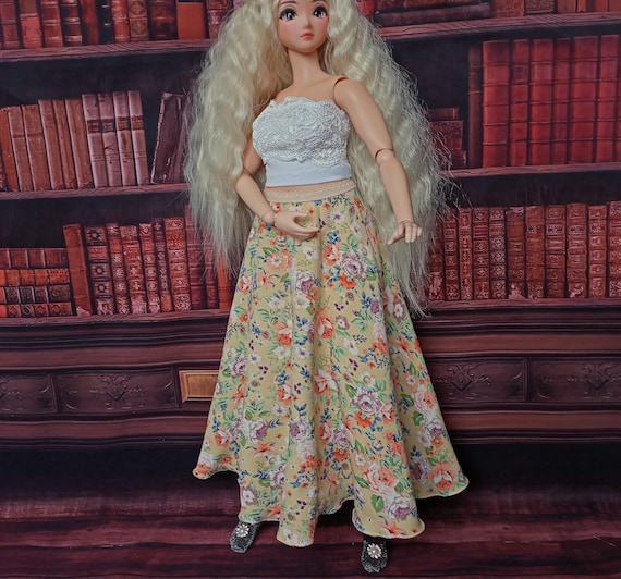 Pear Sd Long romantic 1/2 circle skirt for Smart doll Pear body and similar in size