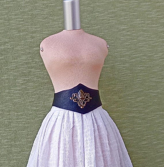 bjd 1/4 msd Black natural leather steampunk belt