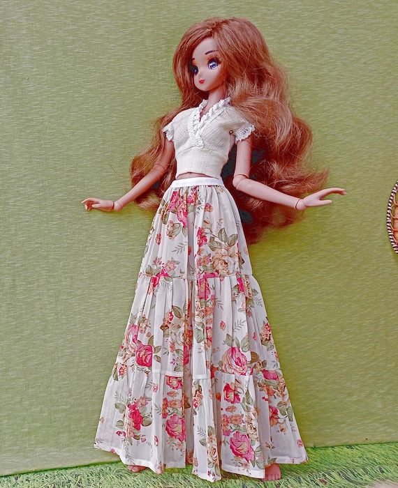 Smart doll long chiffon skirt Boho for dolls 24”/60cm type Smart doll and similar in size.