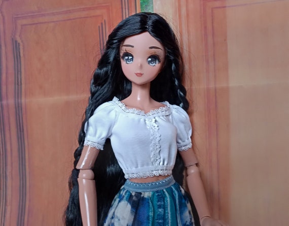 Smart doll Snow white crop blouse for dolls type Smart doll and similar in size feeple60 dollfie dream