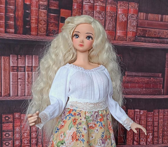 Pear SD White long sleeve blouse. Crop Top made of soft cotton jersey