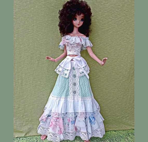 Smart doll Boho chic long skirt with peplum belt for dolls 24”/60cm type Smart doll and similar in size.