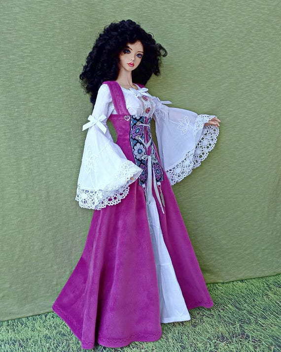 bjd 1/3 sd medieval dress set Fantasy historical style for dolls 24”/ 60cm type Iplehouse SID and similar in size.