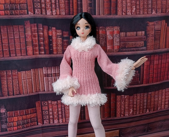 Smart doll Light pink sweater pullower tunic of angora for bjd 1/3 dolls type Smart doll and similar in size Dollfie dream feeple 60