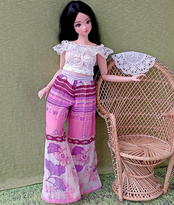 PEAR sd pants of Crinkled chiffon for dolls 24"/60cm type Pear body Smart doll and similar in sizes.