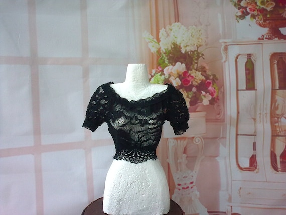 Smart doll Black elastic lace romantic crop shirt for 1/3 bjd dolls Smart doll dollfie dream feeple60