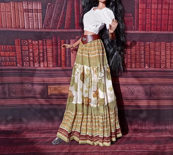 Smart doll long boho skirt of wrinkled chiffon for dolls type Smart doll and similar in size Dollfiedream Feeple60