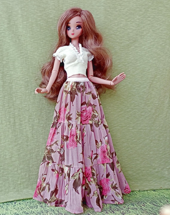 Smart doll chiffon long skirt Boho for dolls 24”/60cm type Smart doll and similar in size.