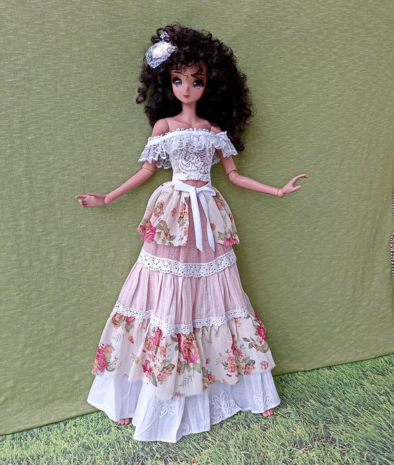 Smart doll skirt Boho chic style with peplum belt for dolls 24”/60cm type Smart doll and similar dolls in size.