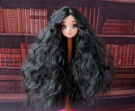 Smart doll Black wig Head circumference - 22-24cm/ ~ 9" for 1/3 bjd dolls type Smart doll, pear body and similar
