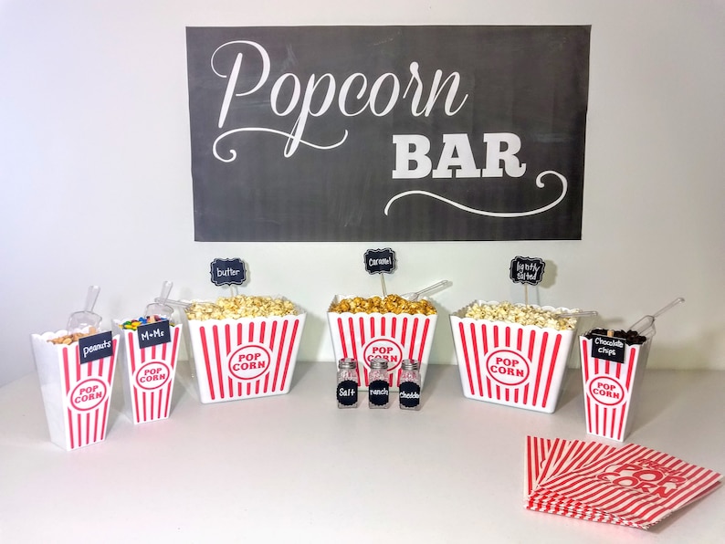 Popcorn Bar Party in a Box Classic Red Stripe
