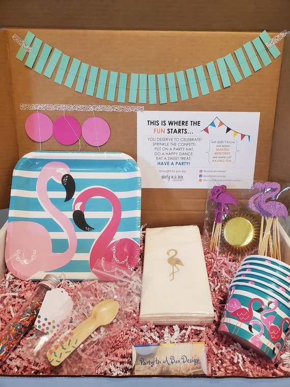 Pink Flamingo Party in a Box | Party at Home | Quarantine Party | Il_570xn