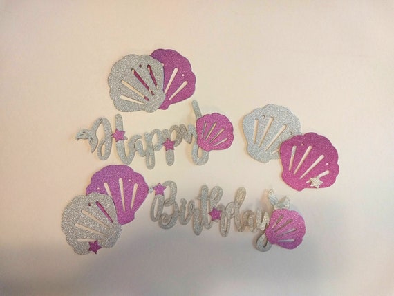 Mermaid Shell Happy Birthday Banner Il_570xn