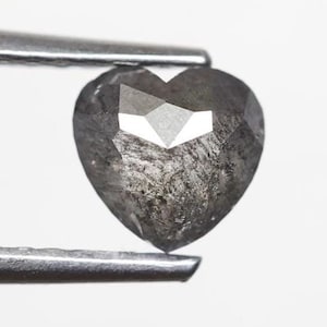 0.61 CT 5.0 x 5.2 MM Natural Loose Salt And Pepper Heart Full Cut Diamond For Engagement Ring