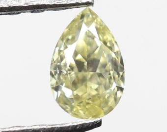 0.12 Ct. Pear Cut Fancy Light Yellow Diamond: Natural Loose Diamond