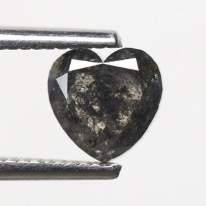 1.20 CT, 5.90 x 5.90 MM | Salt And Pepper Diamond | Heart Cut Diamond | Natural Loose Diamond For Engagement Ring & Wedding Ring