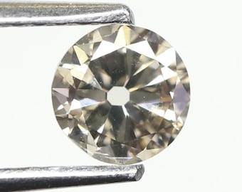 0,50 ct. Naturalny luźny brązowy okrągły diament o szlifie europejskim w starym szlifie do pierścionka zaręczynowego