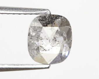 Salt and Pepper Diamond: 1.03 CT Cushion Rose Cut Diamond
