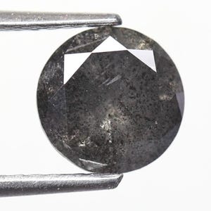 1.40 Ct Natural Loose Black Salt and Pepper Round Brilliant Cut Diamond For Her Dream Diamond Jewelry