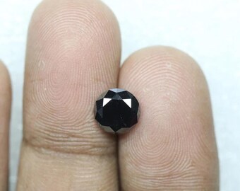 1.98 Ct GIA Certified Black Diamond: Round Brilliant Cut Solitaire