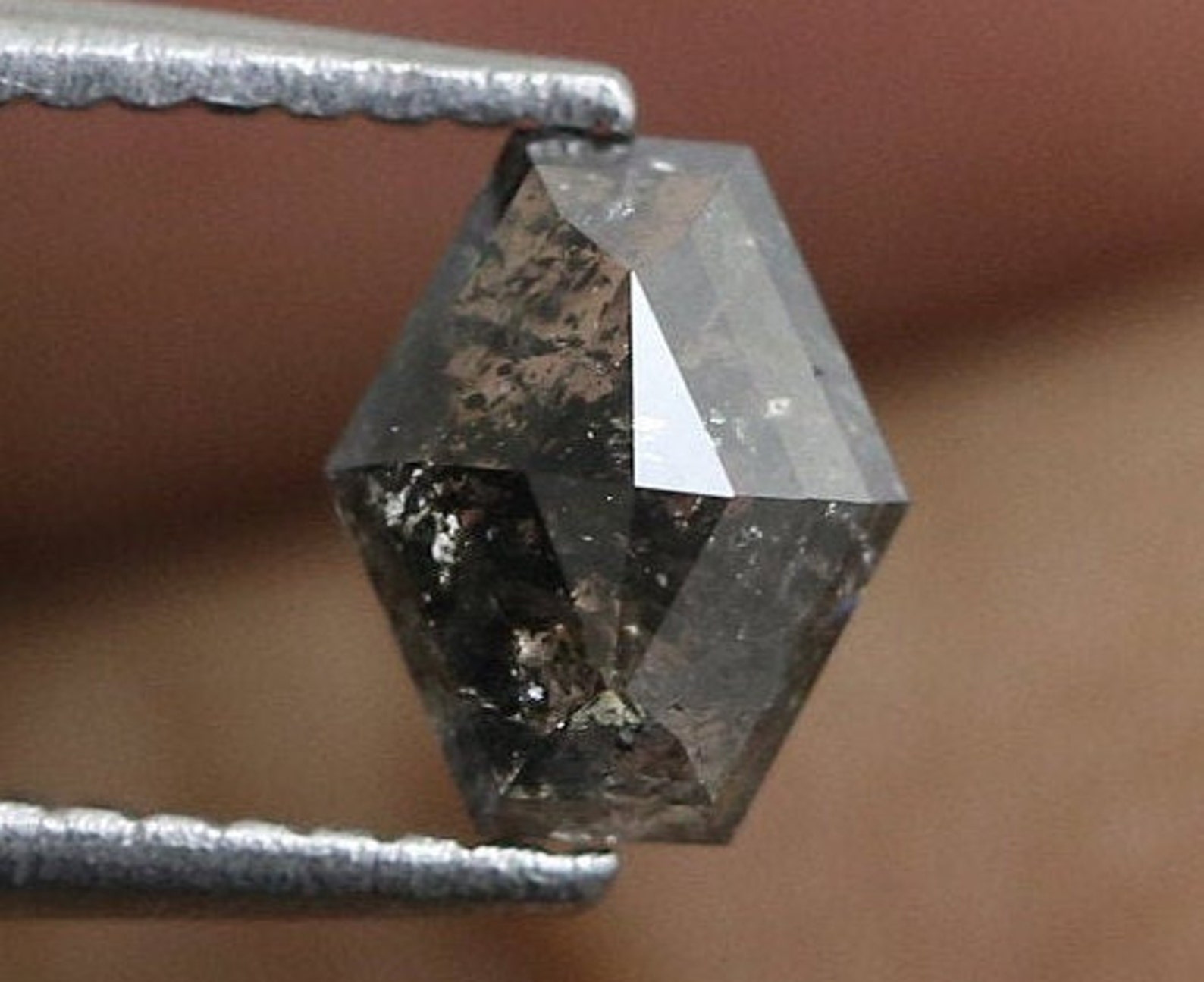 Salt and Pepper Diamond Unique Cut Gray 0.93 Ct. R9506 Etsy