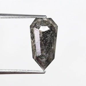 3.14 Ct. Natural Salt And Pepper Shield Full Cut Diamond For Engagement Ring