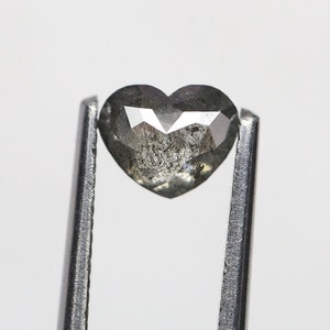 0.78 CT Heart Cut Salt and Pepper Diamond: Natural Loose Diamond