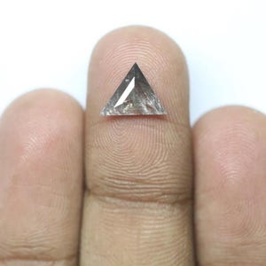 1.19 CT 9.0 X 8.7 MM Natural Loose Diamond Trillion cut Diamond Black color Triangle shape Rosecut Diamond For Wedding Ring Gift