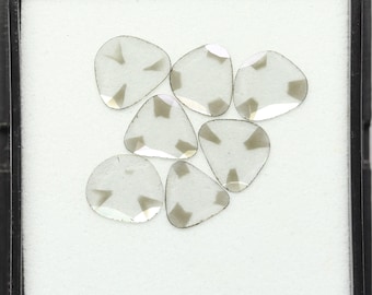 1.98 Carat Trapiche Polki Diamond Slices: Black-Brown Loose Diamonds (7 Pieces)