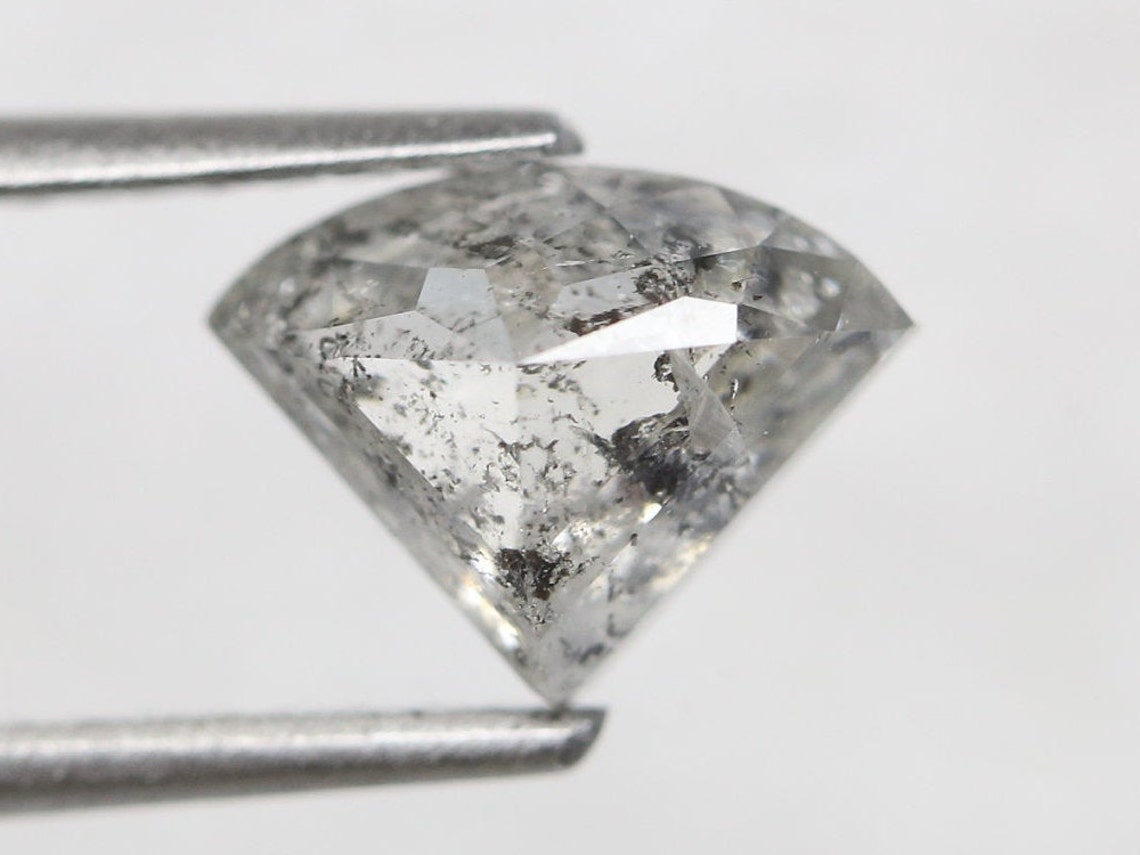 1.22 CT. Sel et poivre blanc diamant unique pour bague de Etsy